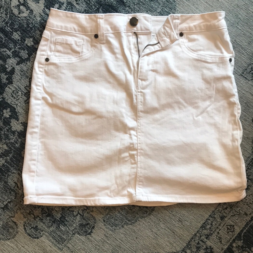 White Denim Mini Skirt